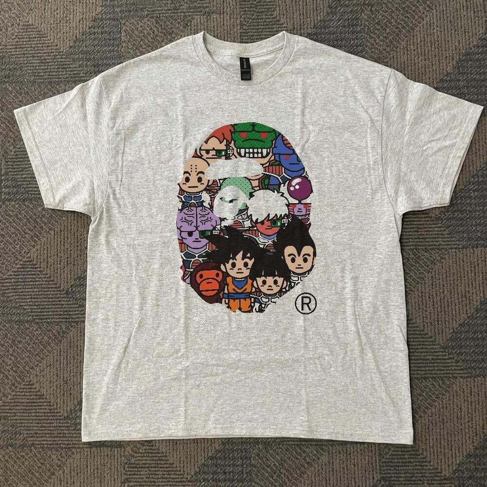 Grey Dragon Ball Z X Bape Cotton Tee